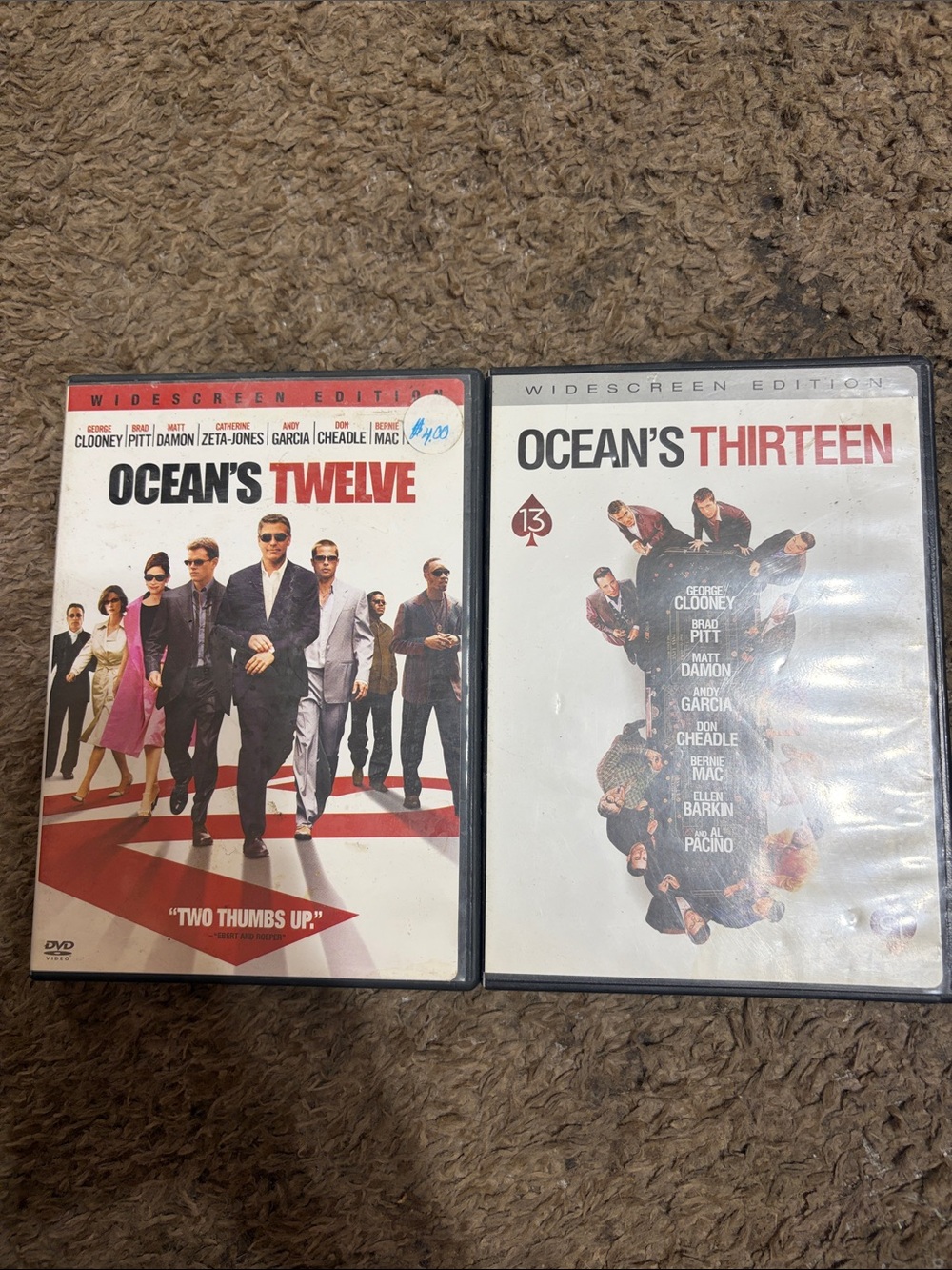 Ocean's Twelve & Ocean's Thirteen DVD Set - White & Red Cover Artwork